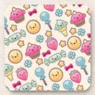 Kawaii-kinderpatroon met schattige doedels drankjes onderzetter