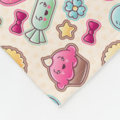 Kawaii-kinderpatroon met schattige doedels fleece deken (Hoek)