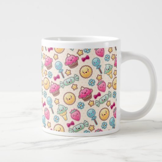 Kawaii-kinderpatroon met schattige doedels grote koffiekop (Rechts)