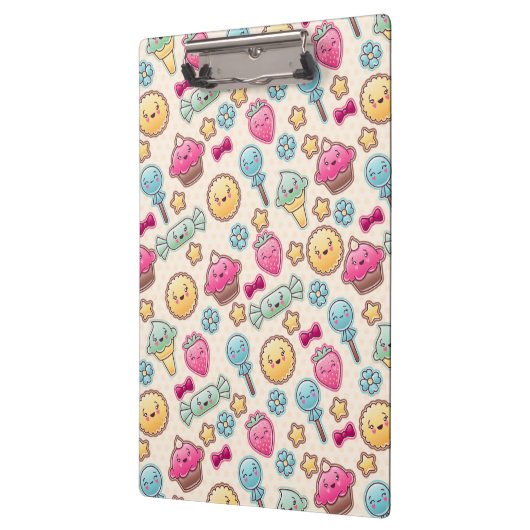 Kawaii-kinderpatroon met schattige doedels klembord (Links)