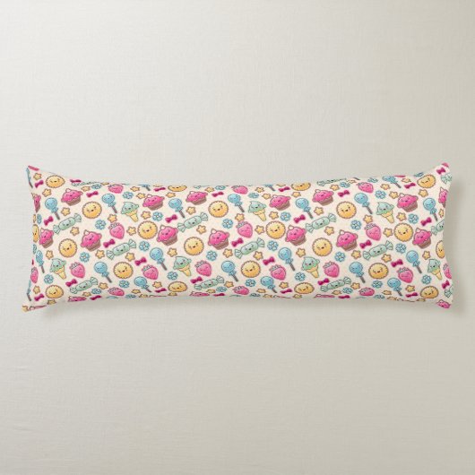 Kawaii-kinderpatroon met schattige doedels lichaamskussen (Voorkant)