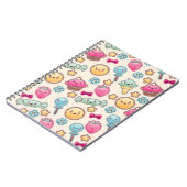 Kawaii-kinderpatroon met schattige doedels notitieboek (Linkerzijde)