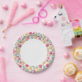 Kawaii-kinderpatroon met schattige doedels papieren bordje (Feest)