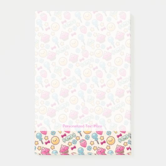 Kawaii-kinderpatroon met schattige doedels post-it® notes (Voorkant)