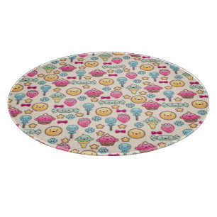 Kawaii-kinderpatroon met schattige doedels snijplank