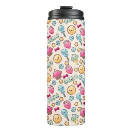 Kawaii-kinderpatroon met schattige doedels thermosbeker (Voorkant)