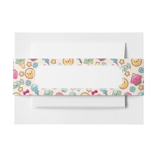 Kawaii-kinderpatroon met schattige doedels uitnodigingen wikkel (Voorkant Voorbeeld)