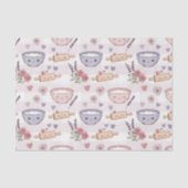 Kawaii Kitchen Heart Baking Pink White Purple Tissuepapier (Voorkant)