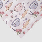 Kawaii Kitchen Heart Baking Pink White Purple Tissuepapier (Detail)