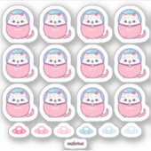 Kawaii Kitipai Astronaut Cat Sticker (Voorkant)