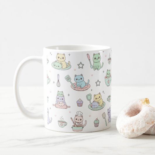 Kawaii Kittens Bakpatroon Koffiemok (Met donut)