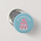 Kawaii Kitty Cat Cake Ronde Button 3,2 Cm (Voorkant /achterkant)