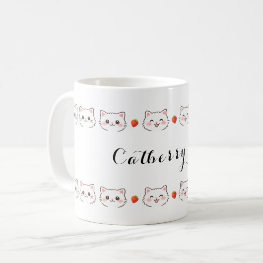 Kawaii Kitty Ceramic Mug Koffiemok (Voorkant links)