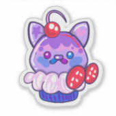 Kawaii Kitty cupcake sticker (Voorkant)
