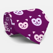 Kawaii Kitty Glimlach Gezicht Patroon Stropdas (Opgerold)