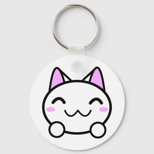 Kawaii Kitty Knop Sleutelhanger (Voorkant)