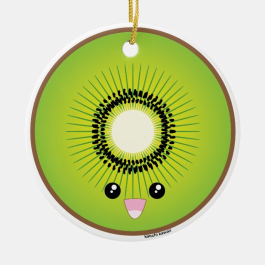 Kawaii Kiwi Keramisch Ornament (Voorkant)
