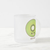 Kawaii Kiwi Matglas Koffiemok (Voorkant rechts)