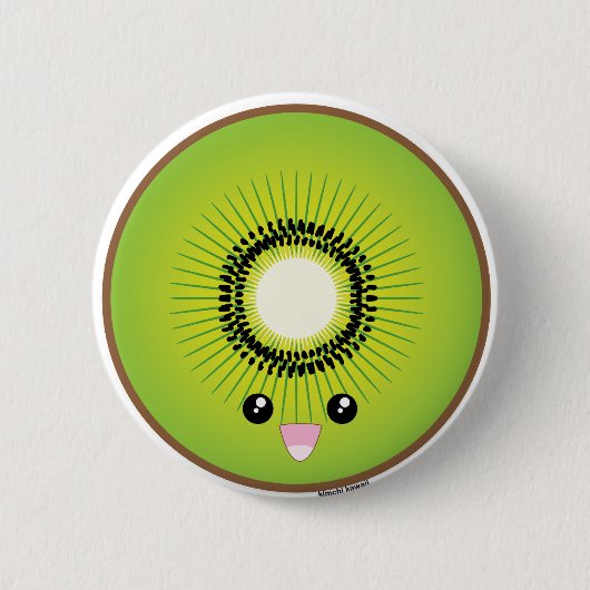 Kawaii Kiwi Ronde Button 5,7 Cm (Voorkant)