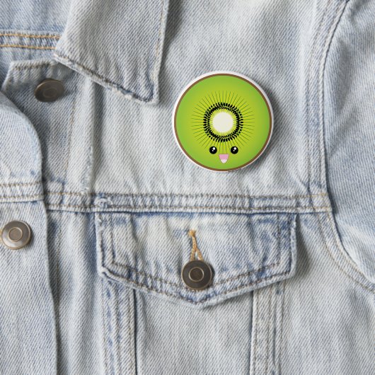 Kawaii Kiwi Ronde Button 5,7 Cm (In situ)
