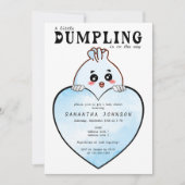 Kawaii kleine dumpling dim sum blauw Baby shower Kaart (Voorkant)