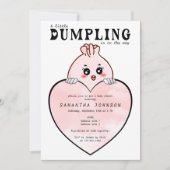 Kawaii kleine dumpling dim sum roze Baby shower Kaart (Voorkant)