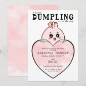 Kawaii kleine dumpling dim sum roze Baby shower Kaart (Voorkant / Achterkant)