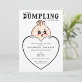 Kawaii kleine dumpling dim sum wit Baby shower Kaart (Staand voorkant)