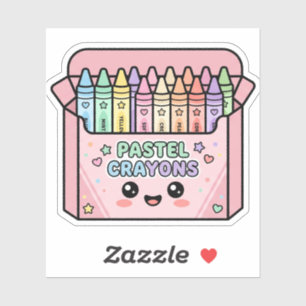 Kawaii Kleurenpotloden Doos Cute Leraar Waardering Sticker