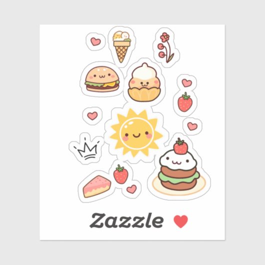 Kawaii kleurrijke vinyl sticker (Vel)