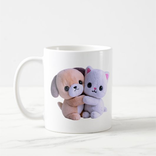 Kawaii Knuffel Dier Knuffel Pastel Koffiemok (Links)