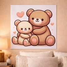 Kawaii Knuffelbeer Knuffel Poster