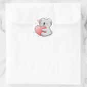 Kawaii Koala Hugging Heart heerlijk Ronde Sticker (Tas)