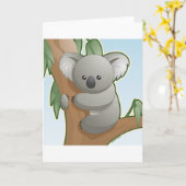 Kawaii Koala Kaart (Gele Bloem)
