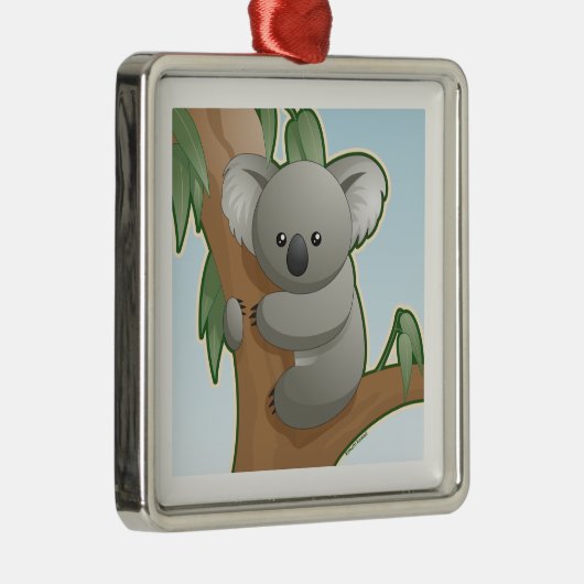 Kawaii Koala Metalen Ornament (Rechts)