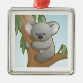 Kawaii Koala Metalen Ornament (Voorkant)