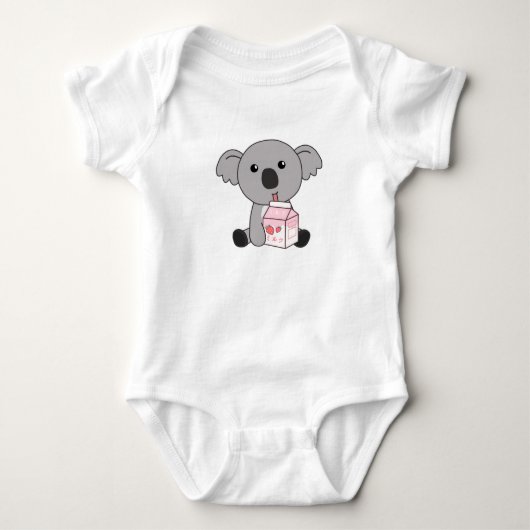 Kawaii Koala Retro Japanse aardbeienmelk Romper (Voorkant)