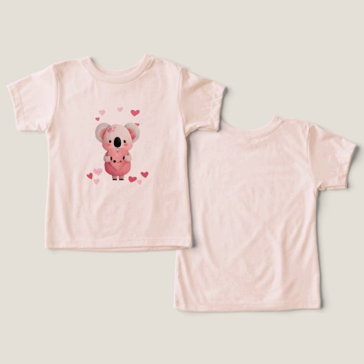 Kawaii Koala With Hearts (Ontwerp Voorkant & Achterkant)