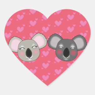 Kawaii koala's in liefde sticker