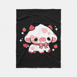 Kawaii Koe Aardbei Schattigee Esthetische Anime Gi Fleece Deken