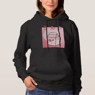 Kawaii Koe Retro Japanse aardbeienmelk Hoodie