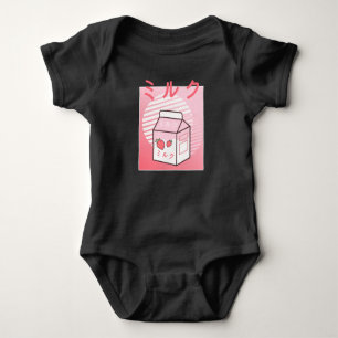 Kawaii Koe Retro Japanse aardbeienmelk Romper