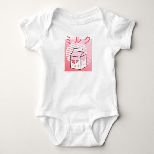 Kawaii Koe Retro Japanse aardbeienmelk Romper (Voorkant)