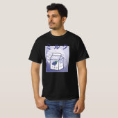 Kawaii Koe Retro Japanse blauwbes T-shirt (Voorkant volledig)