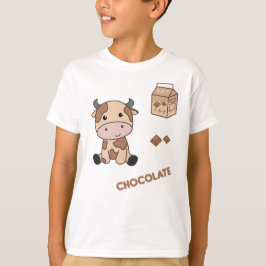 Kawaii Koe Retro Japanse chocolade Koeien T-shirt