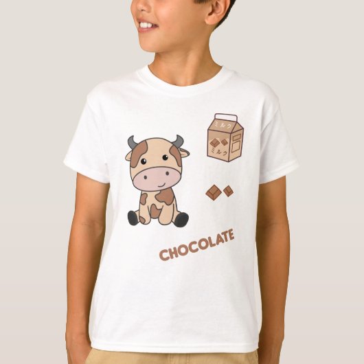 Kawaii Koe Retro Japanse chocolade Koeien T-shirt (Voorkant)