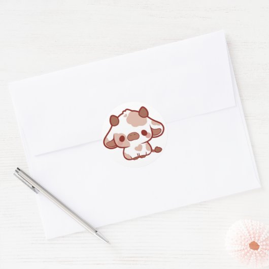 Kawaii Koe Ronde Sticker (Envelop)