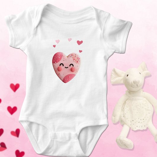 Kawaii koekje met harten en spikkels romper