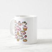 Kawaii koekjes en thee koffiemok (Voorkant links)