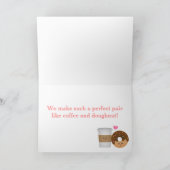 Kawaii Koffie en Donut verliefd, Perfect Paar Kaart (Binnen)